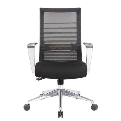 Mesh Task Chair with Adjustable Arms, Lumbar Support, and Aluminum Base