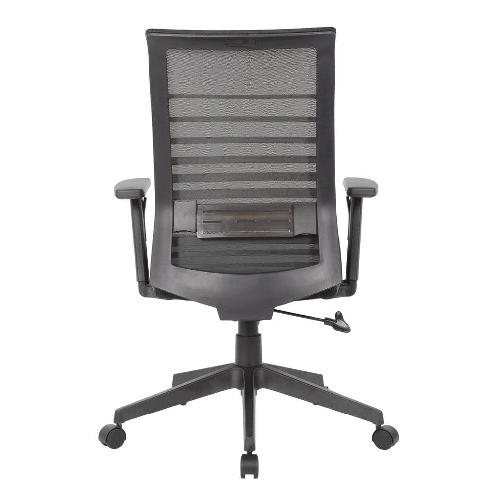 Mesh Task Chair with Adjustable Arms, Nylon Base, and Dual-Wheel Casters