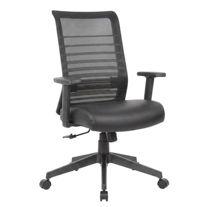 Mesh Task Chair with Adjustable Arms, Nylon Base, and Dual-Wheel Casters