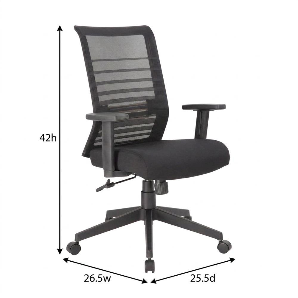 Mesh Task Chair with Adjustable Arms, Pneumatic Lift and Synchro-Tilt