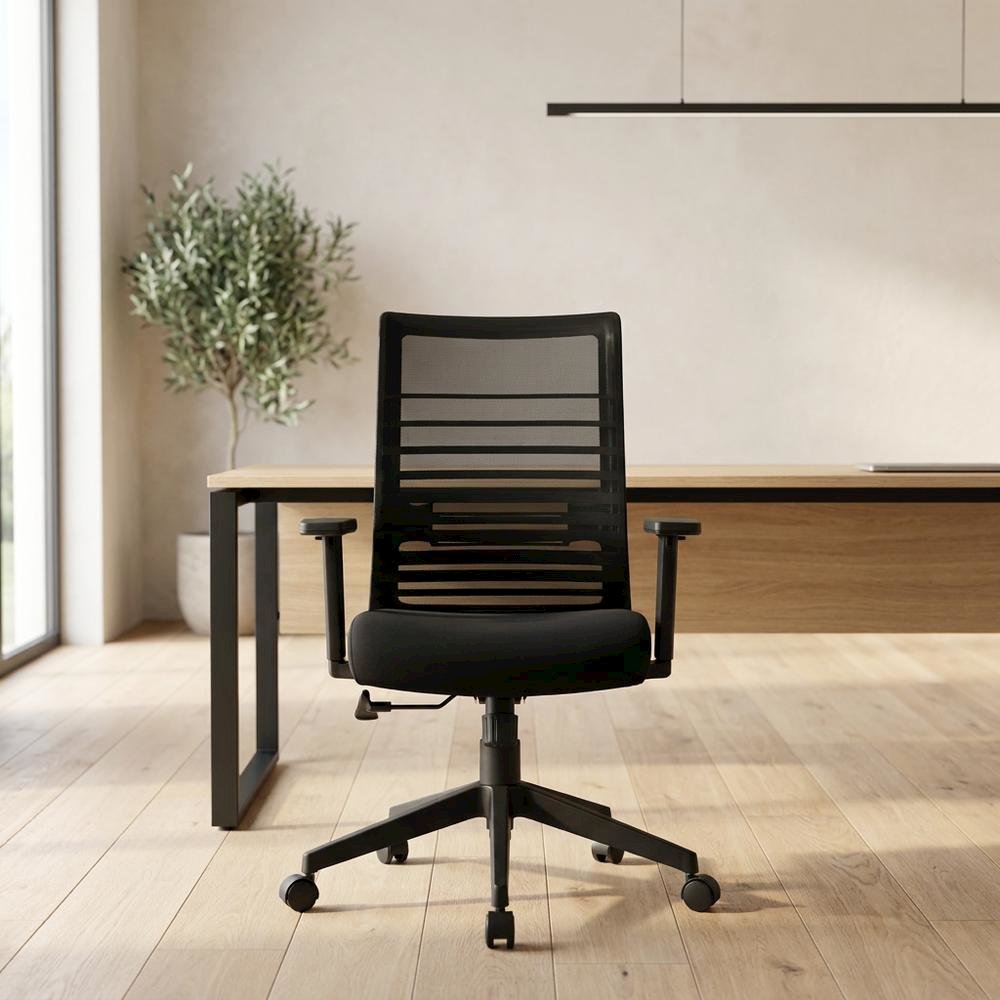 Mesh Task Chair with Adjustable Arms, Pneumatic Lift and Synchro-Tilt