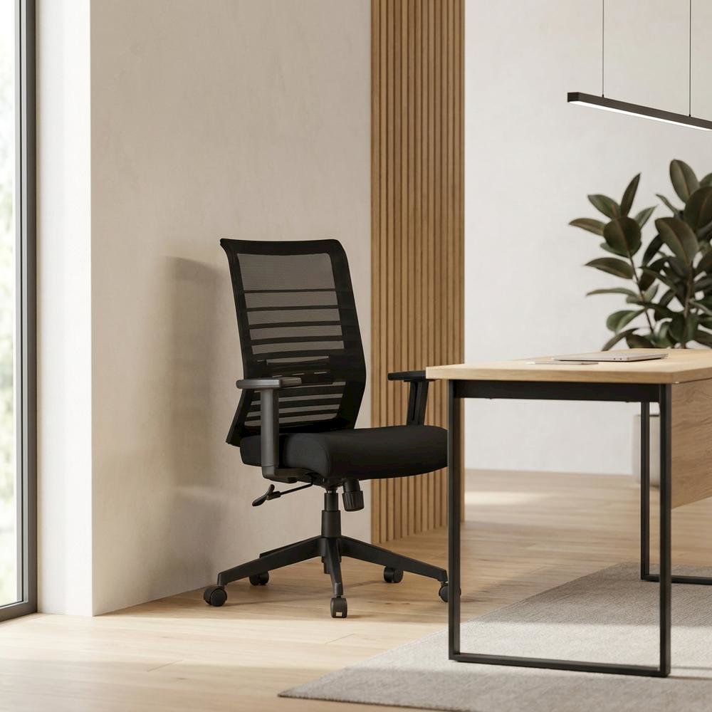 Mesh Task Chair with Adjustable Arms, Pneumatic Lift and Synchro-Tilt
