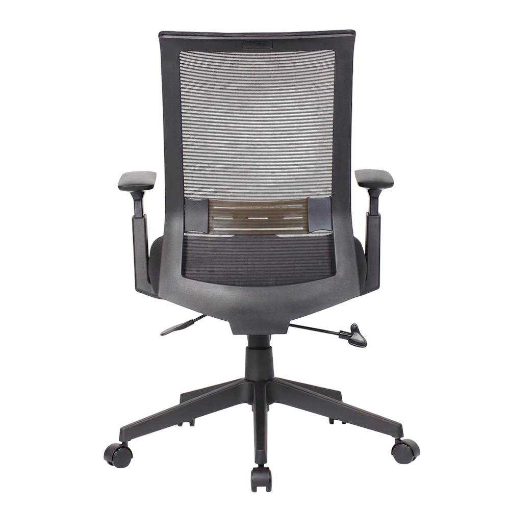 Mesh Mid-Back Task Chair with Adjustable Arms and Lumbar Support for Home, Black