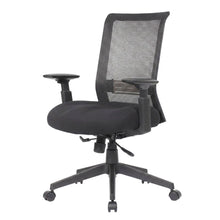 Mesh Mid-Back Task Chair with Adjustable Arms and Lumbar Support for Home, Black