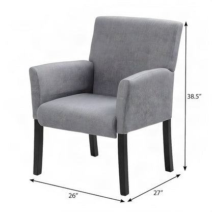 Bison Office Basic Guest Chair with Linen Upholstery and 4-Leg Wood Base