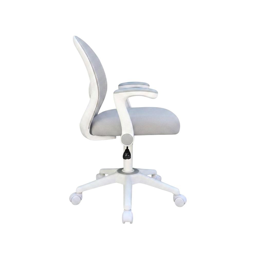 Mesh High-Back Task Chair with Flip Arms and Adjustable Seat Height, Grey