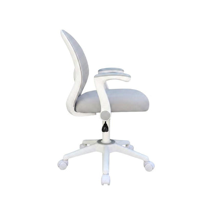 Mesh High-Back Task Chair with Flip Arms and Adjustable Seat Height, Grey