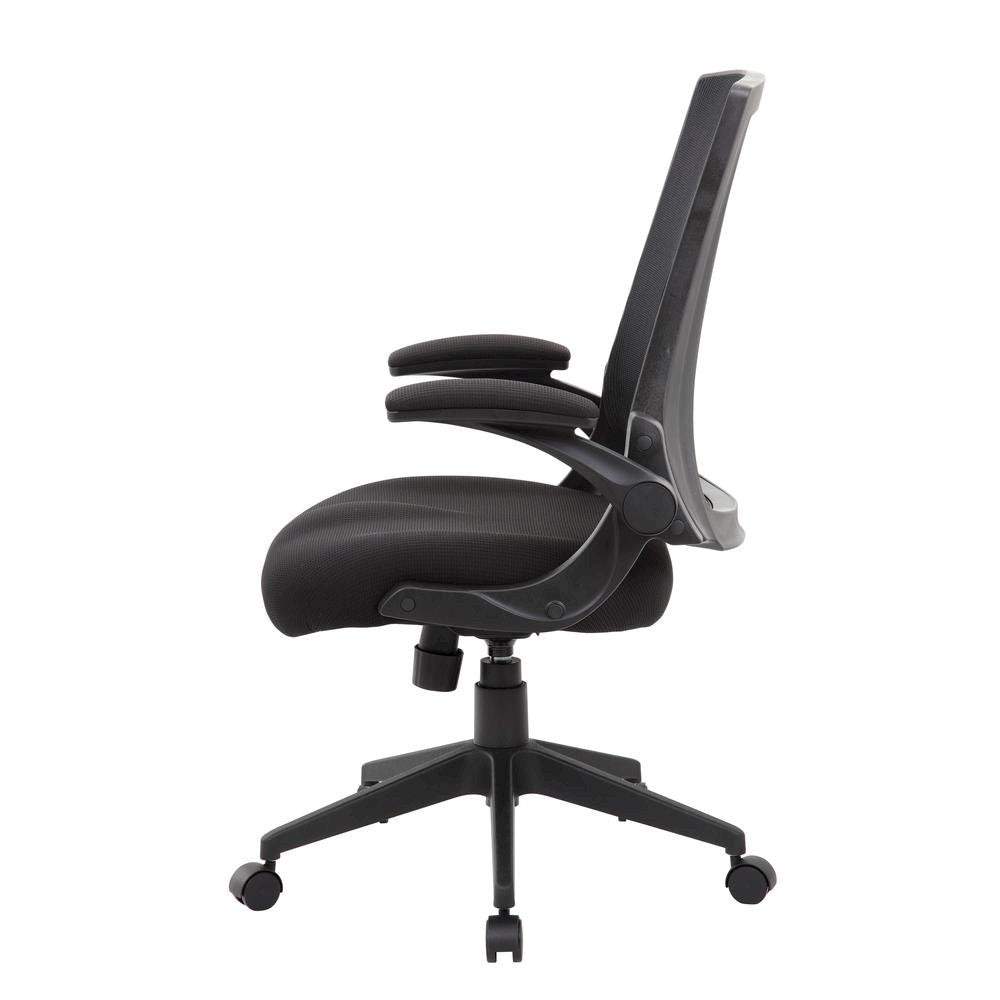 Boss Black Mesh Flip Arm Chair