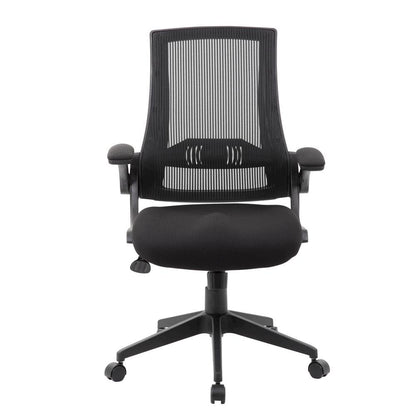 Boss Black Mesh Flip Arm Chair