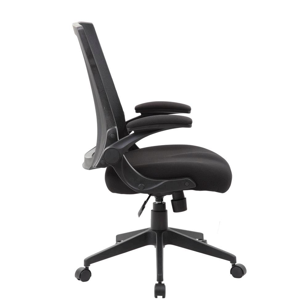 Boss Black Mesh Flip Arm Chair