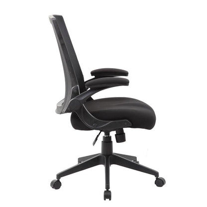 Boss Black Mesh Flip Arm Chair