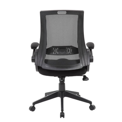 Boss Black Mesh Flip Arm Chair