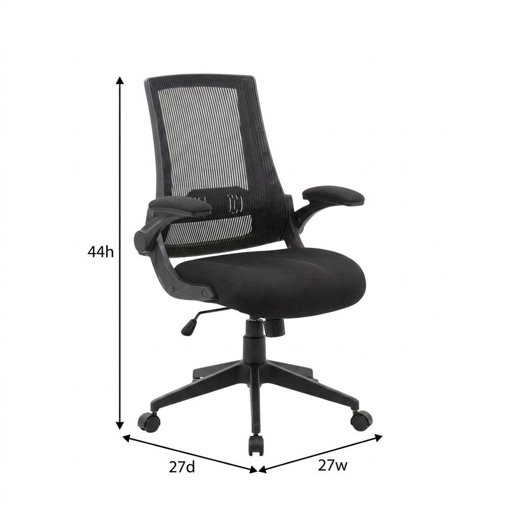 Mesh Task Chair with Flip Arms and Adjustable Seat Height for Home Offices