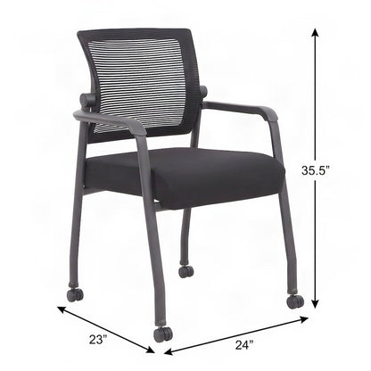 Bison Office Mesh Guest Chair with 4-Legged Steel Base and Nylon Casters