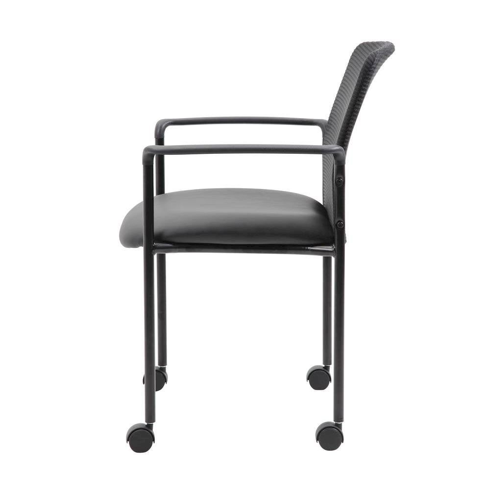 Boss Mesh Guest Chair with Casters, Black
