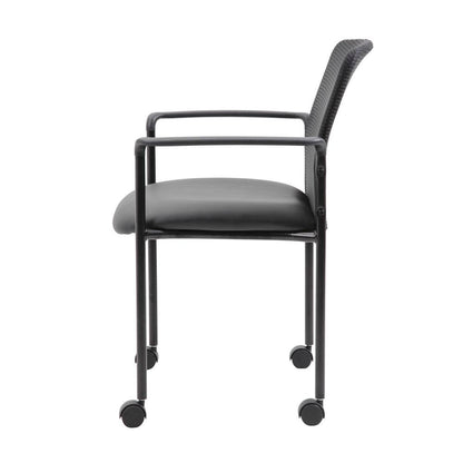 Boss Mesh Guest Chair with Casters, Black
