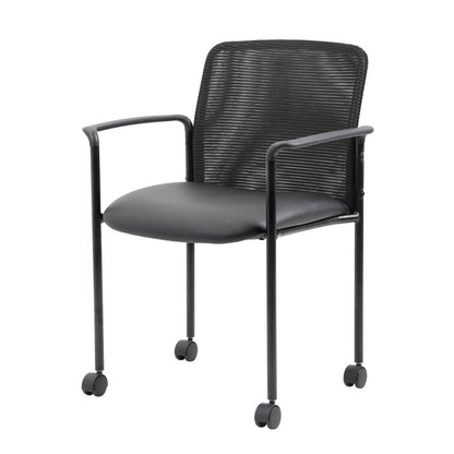 Boss Mesh Guest Chair with Casters, Black