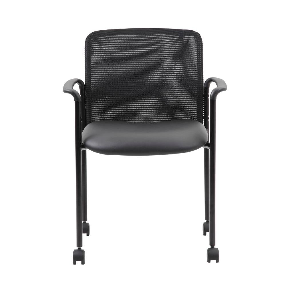 Boss Mesh Guest Chair with Casters, Black