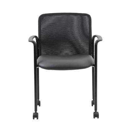 Boss Mesh Guest Chair with Casters, Black