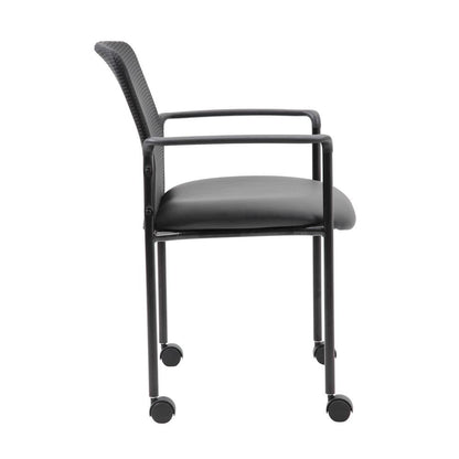 Boss Mesh Guest Chair with Casters, Black