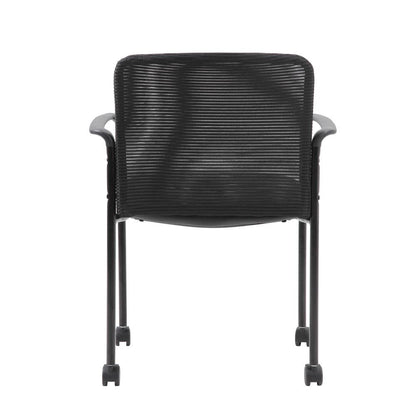 Boss Mesh Guest Chair with Casters, Black