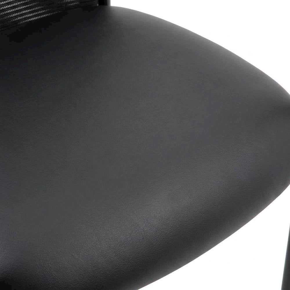 Mesh and Caressoft Guest Chair with Dual-Wheel Casters, Tubular Steel Base