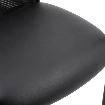 Mesh and Caressoft Guest Chair with Dual-Wheel Casters, Tubular Steel Base