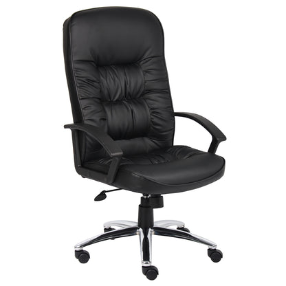 Boss High Back LeatherPlus Chair W/ Chrome Base