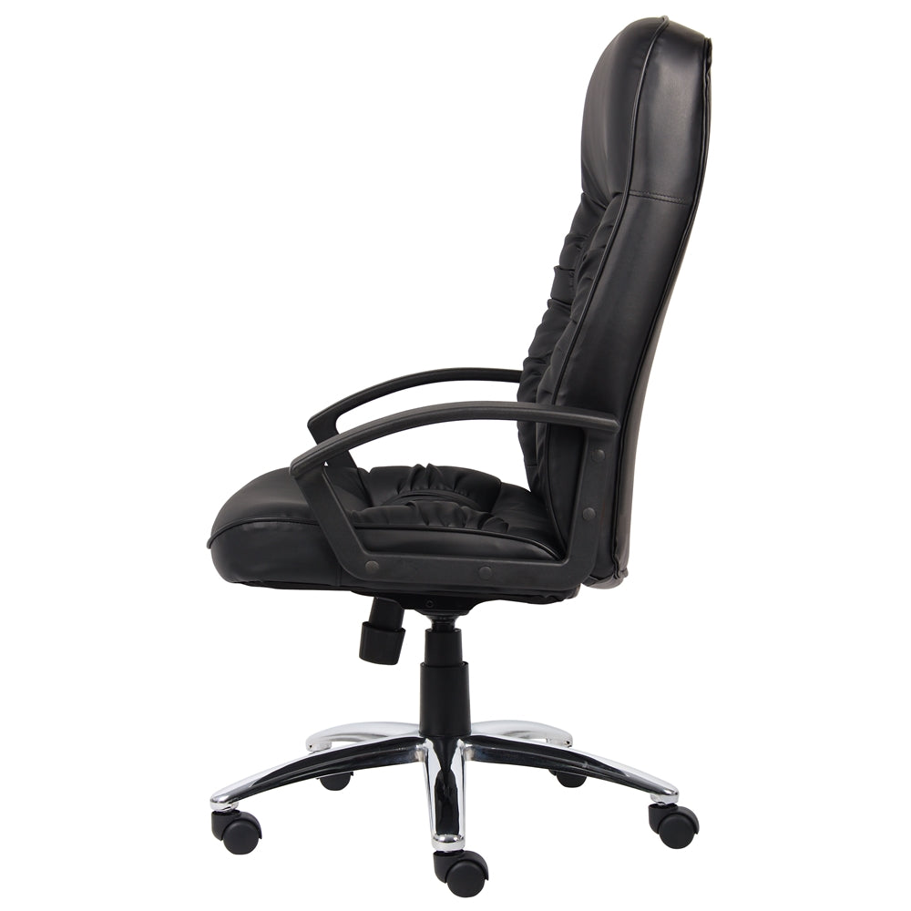 Boss High Back LeatherPlus Chair W/ Chrome Base