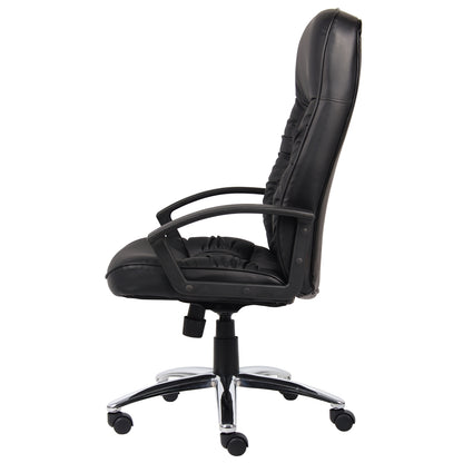 Boss High Back LeatherPlus Chair W/ Chrome Base