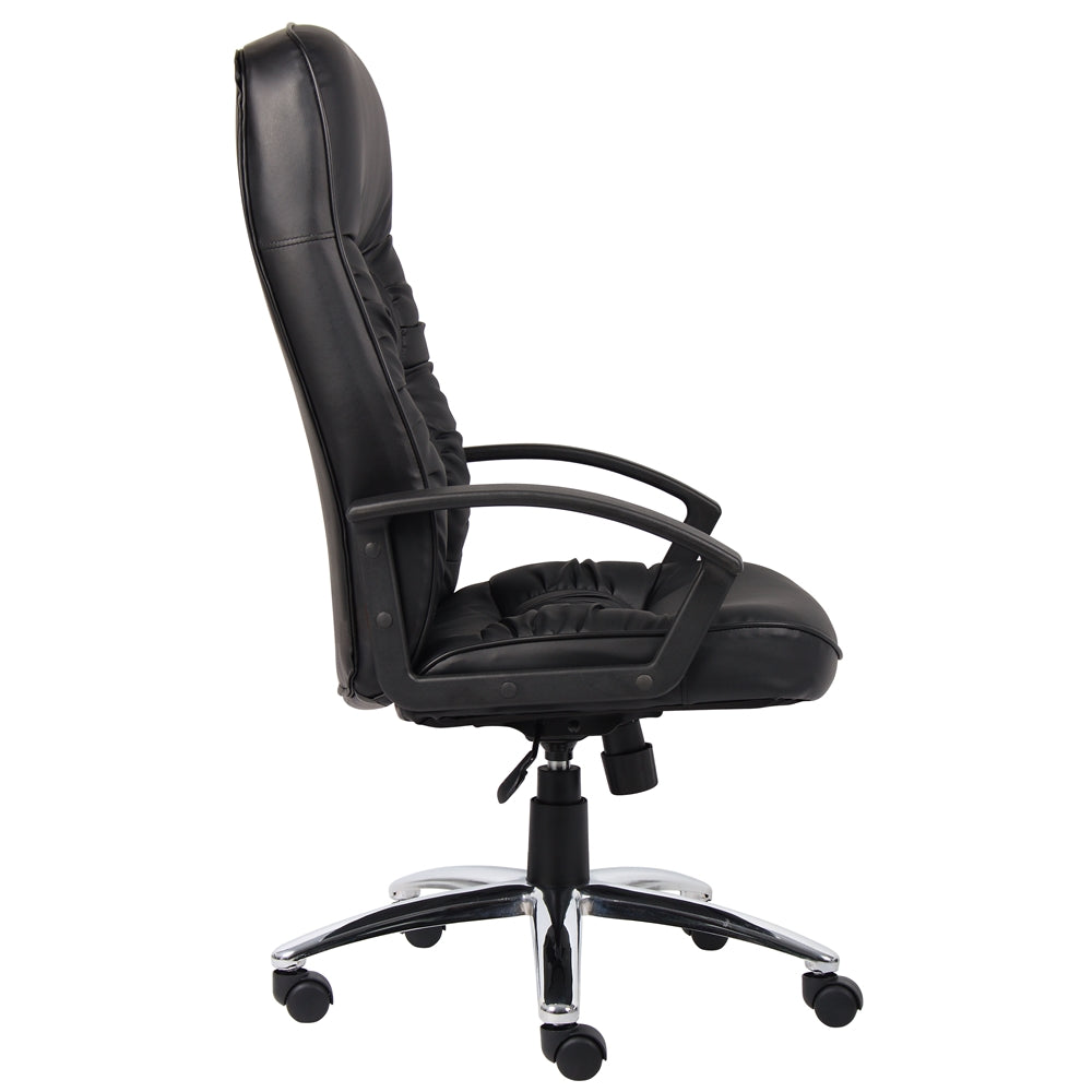 Boss High Back LeatherPlus Chair W/ Chrome Base