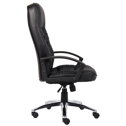 Boss High Back LeatherPlus Chair W/ Chrome Base