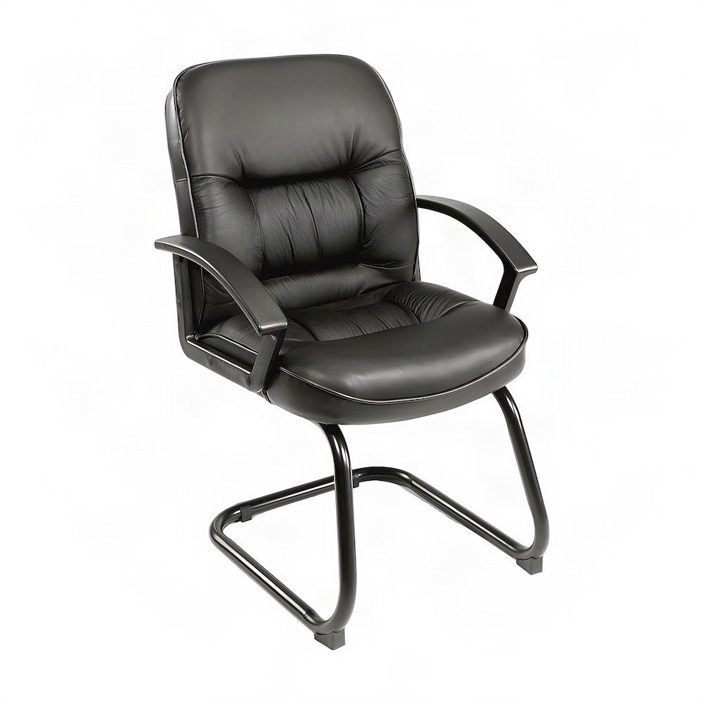 Bison Office Guest Chair with Mid Back and LeatherPlus Cantilever Base