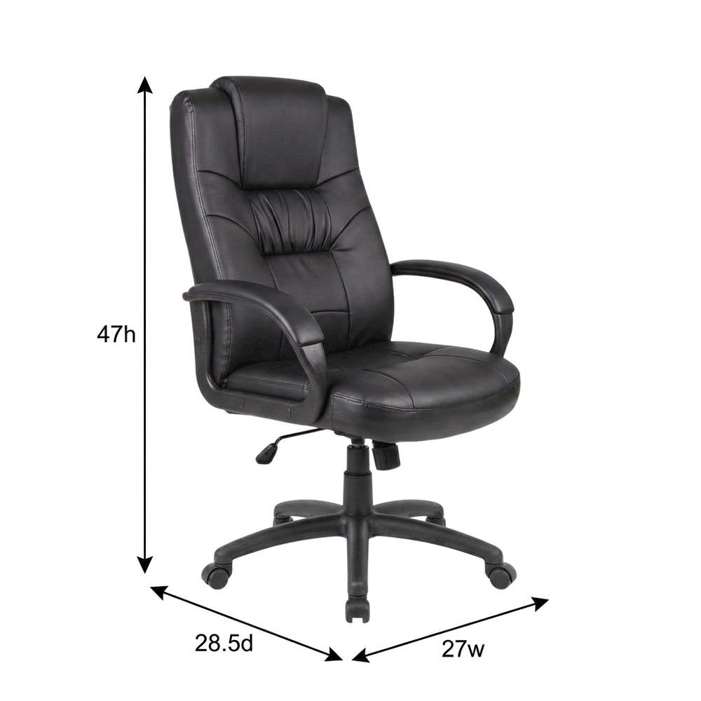 LeatherPlus High-Back Executive Chair with Adjustable Arms, Home Office