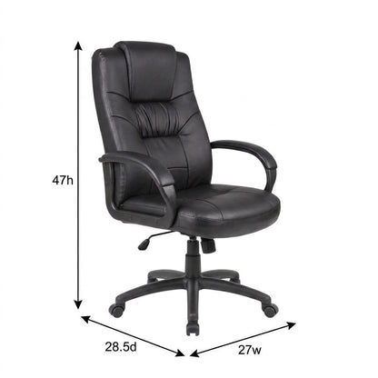 LeatherPlus High-Back Executive Chair with Adjustable Arms, Home Office