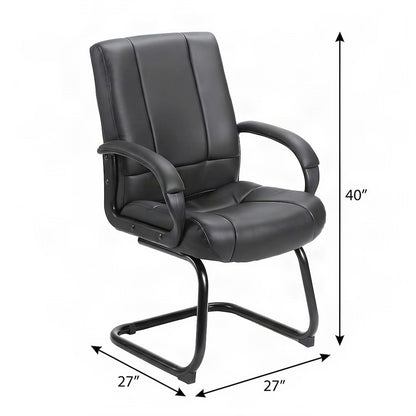 Bison Office Guest Chair with Mid-Back Vinyl-Upholstered Cantilever Base