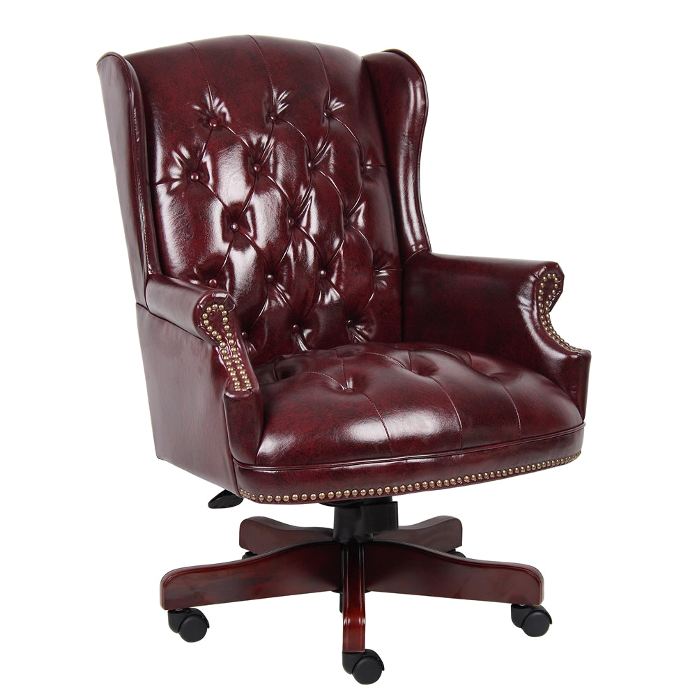 Boss Wingback Traditional Chair In Burgundy