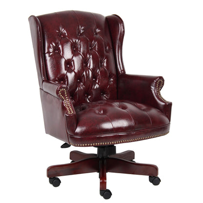 Boss Wingback Traditional Chair In Burgundy