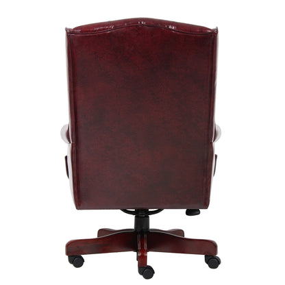 Boss Wingback Traditional Chair In Burgundy
