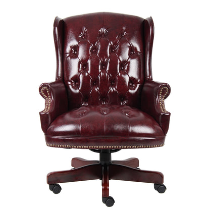 Boss Wingback Traditional Chair In Burgundy