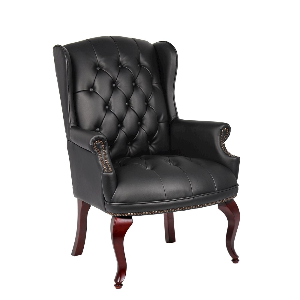 Boss Wingback Traditional Guest Chair In Black
