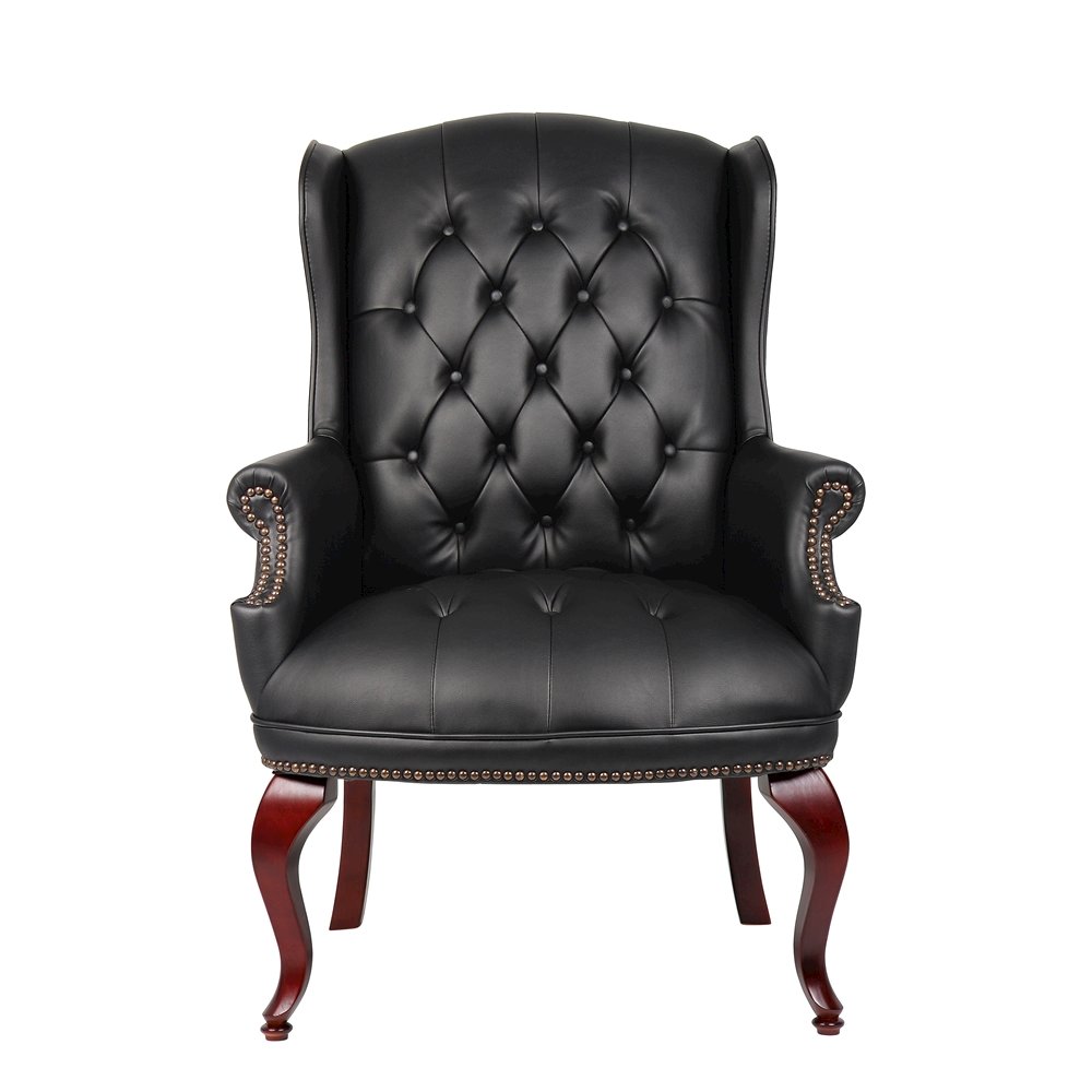 Boss Wingback Traditional Guest Chair In Black
