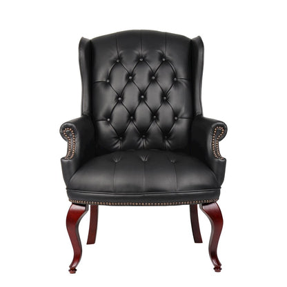 Boss Wingback Traditional Guest Chair In Black