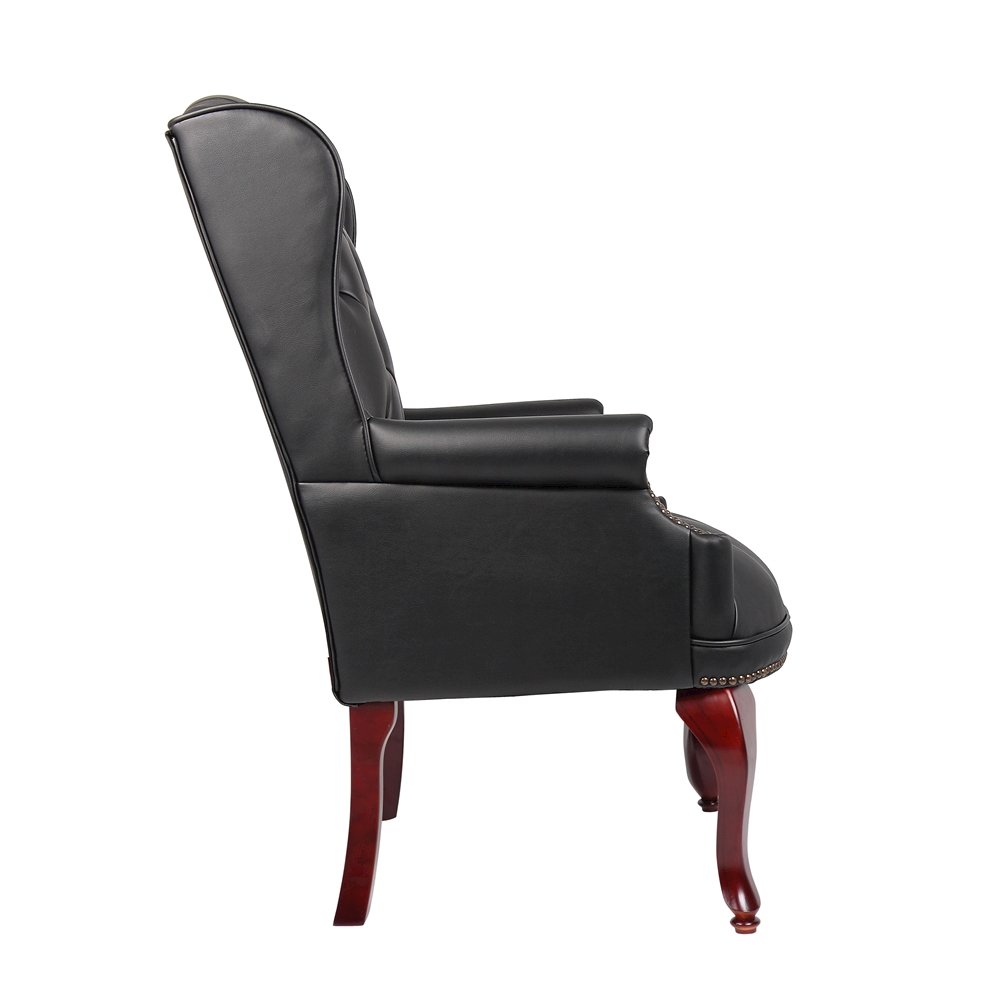 Boss Wingback Traditional Guest Chair In Black