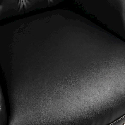 Leather-Upholstered Wingback Guest Chair with Mahogany Leg Base for Living Room
