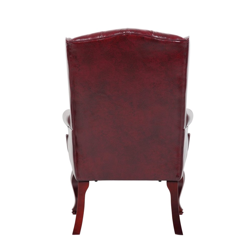 Boss Wingback Traditional Guest Chair In Burgundy