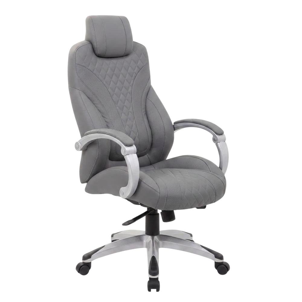 CaressoftPlus High-Back Executive Chair with Adjustable Hinged Arms with Storage