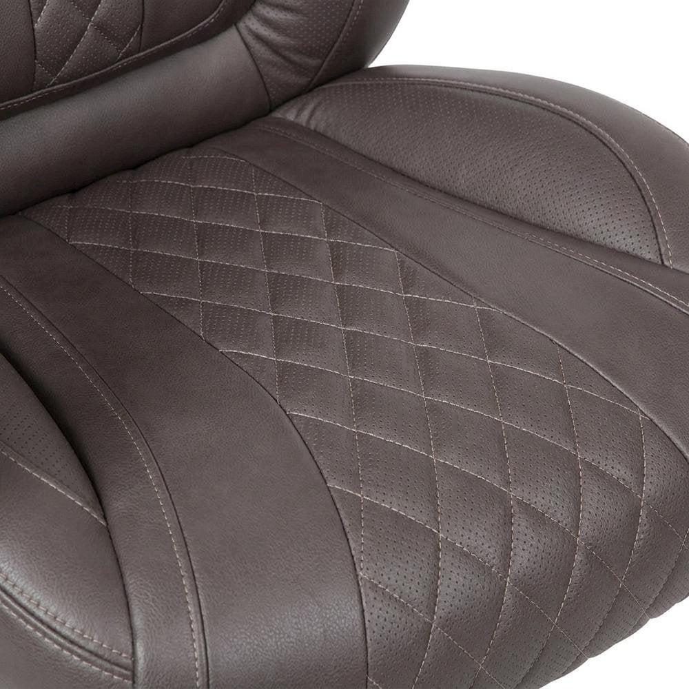 LeatherPlus Executive Armchair with Hinged Arms and Adjustable Heights, Brown