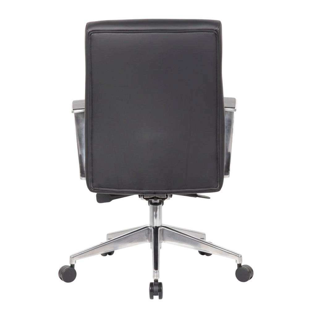 Vinyl High-Back Conference Chair with Aluminum Arms and Base, Adjustable