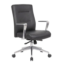 Vinyl High-Back Conference Chair with Aluminum Arms and Base, Adjustable